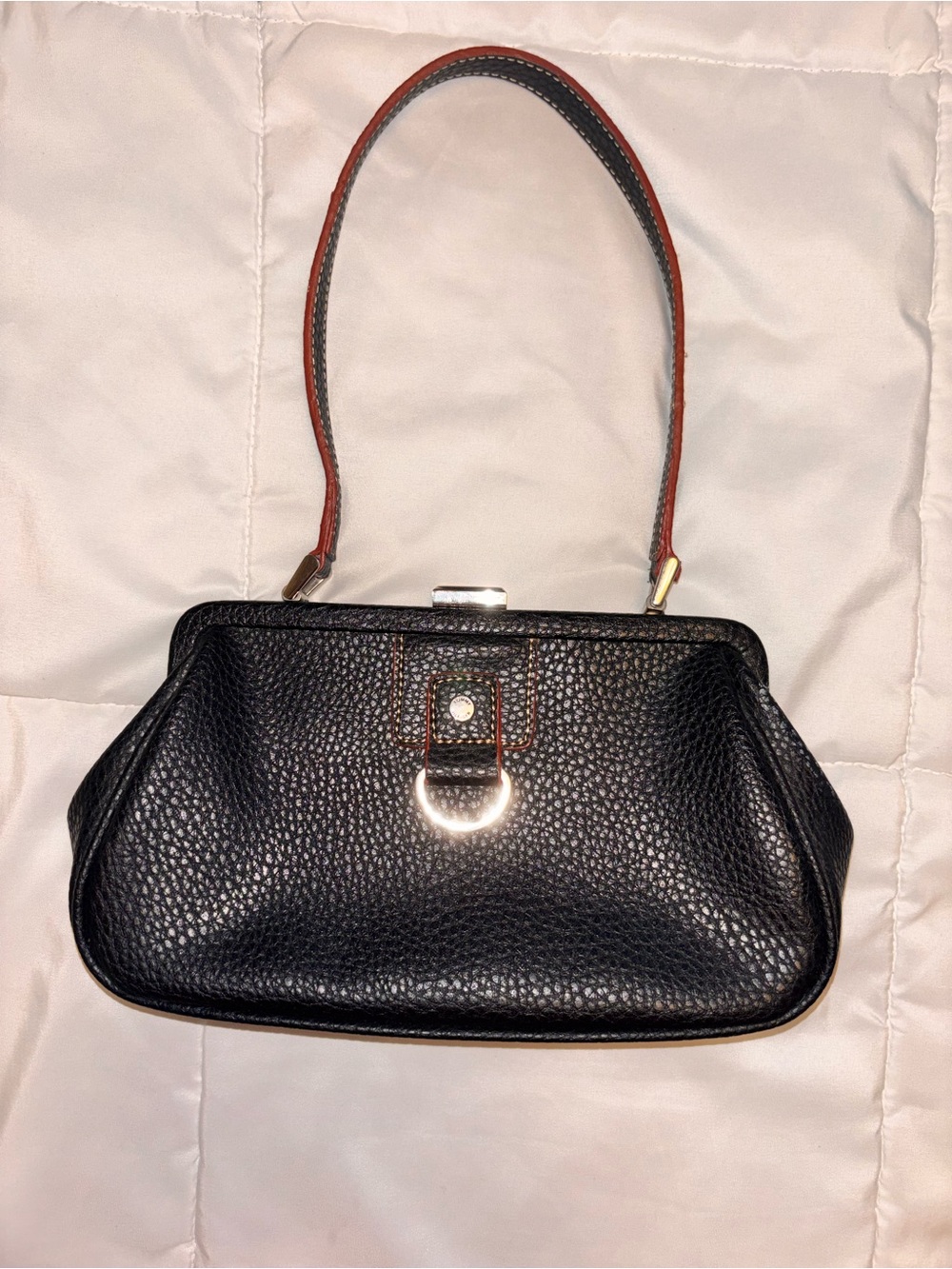 Tommy Hilfiger Black Pebbled Shoulder Bag